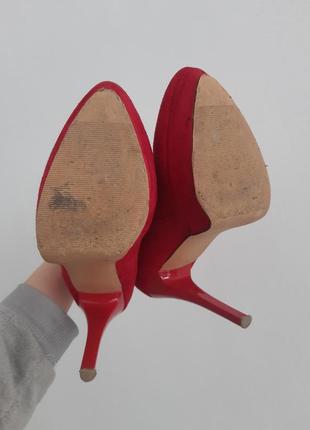 Червоні замшеві ботильйони,червоні осінні черевички5 фото
