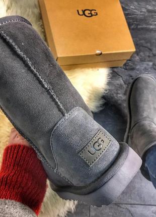 🌸ugg classic suede leather grey🌸угги женские зимние серые с мехом, жіночі зимові3 фото