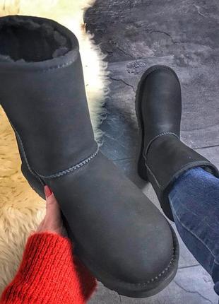 😍ugg classic suede black😍высокие женские зимние угги, черные с мехом, жіночі зимові угі2 фото