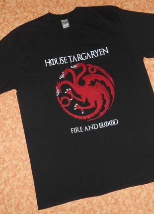 Футболка house targaryen fire and blood/game of thrones/гра престолів