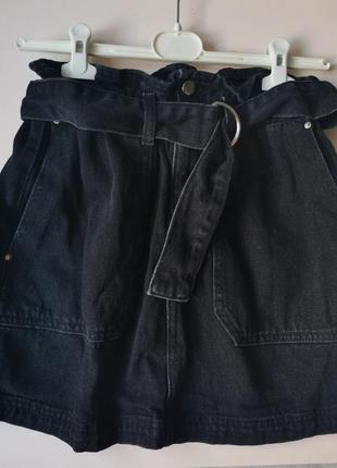Джинсовая юбка мини черная от denim co2 фото