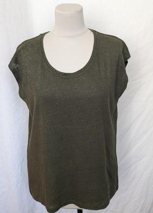 Лляна зелена майка з вишивкою comptoir des cotonniers portugal