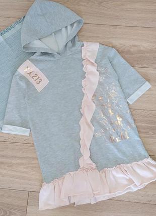 Платье-худи, платье для девочки 7-8 лет