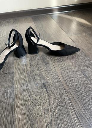 Черные туфли bershka босоножки замша размер 35 -22 см4 фото