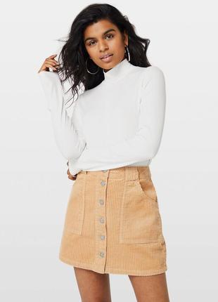 Вельветовая юбка miss selfridge pre-owned a-line camel cord skirt