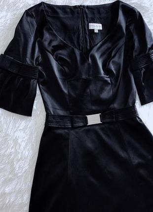 Стильное черное атласное платье karen millen