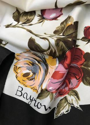 Bayron. винтаж. прекрасный платок в цветы  из натурального шелка2 фото