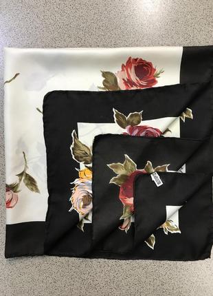 Bayron. винтаж. прекрасный платок в цветы  из натурального шелка7 фото
