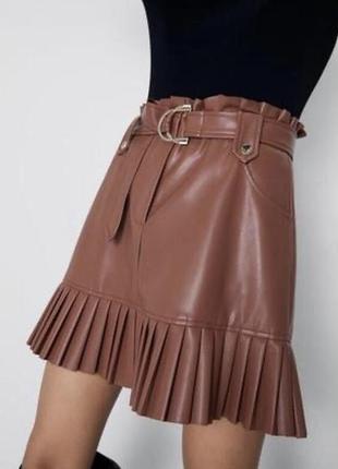 Спідниця еко шкіра zara