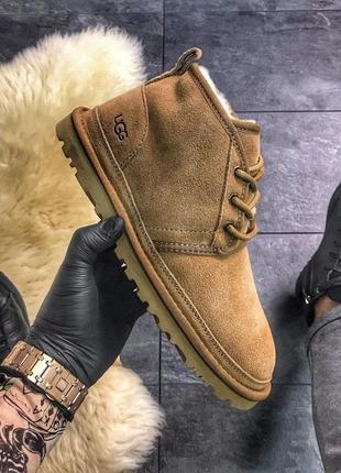 Мужские стильные зимние угги-ботинки с мехом💥ugg man classic short brown💥коричневые уги1 фото