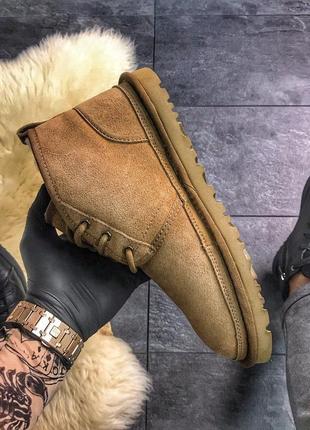 Мужские стильные зимние угги-ботинки с мехом💥ugg man classic short brown💥коричневые уги4 фото