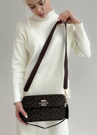 Женская сумка из эко-кожи coach crossbod коач молодежная, брендовая сумка-клатч маленькая через плечо6 фото