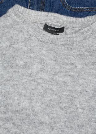 Primark стильний светр вільного крою світло сірого кольору  опис та фото2 фото