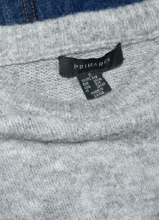 Primark стильний светр вільного крою світло сірого кольору  опис та фото6 фото