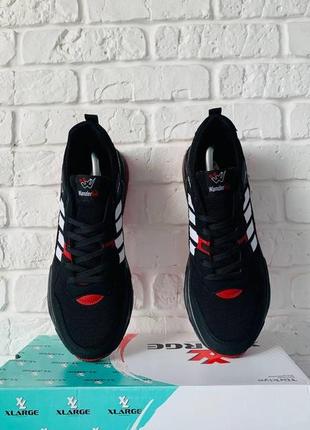 Спортивні чоловічі кросівки , кросівки (чорні - червоні) чоловічі3 фото
