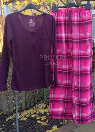 Женская пижама трикотаж + фланель . primark3 фото