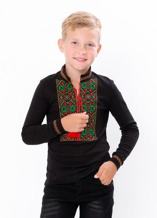 Вишиванка для хлопчика, вишивка блакитна червона, рубашка, сорочка вишита орнамент,...