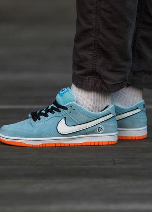 Мужские кроссовки nike sb dunk blue orange “club 58” #найк2 фото