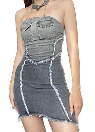 Джинсова сукня гранж 2