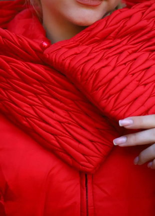 Куртка женская зимняя красная код п7645 фото