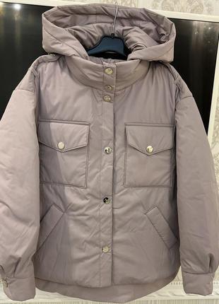 Демисезонная куртка рубашка с капюшоном на девочку подростка