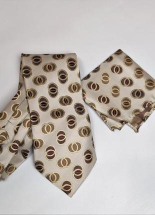 Мужской набор галстук платок запонки hugo boss /1549/2 фото