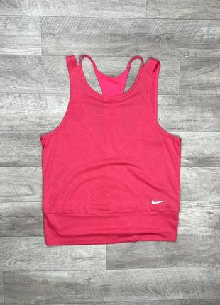 Nike dri-fit майка l размер женская спортивная розовая оригинал1 фото