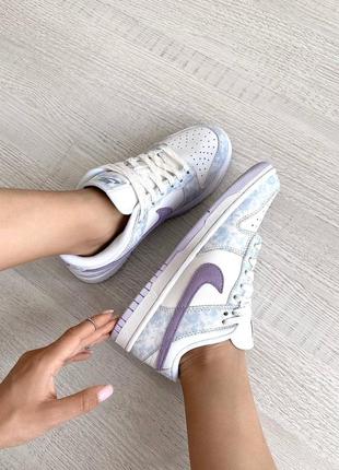 Premium ▪︎ кожаные кроссовки nike sb dunk white violet5 фото