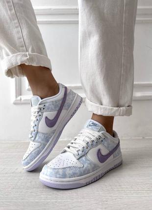 Premium ▪︎ кожаные кроссовки nike sb dunk white violet3 фото