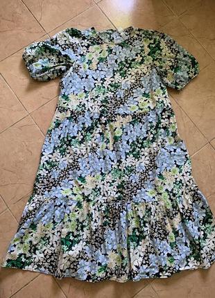 Чудесне максі плаття, поплін, натуральна тканина, квіти, вагітних8 фото