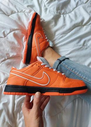 Женские кроссовки nike sb dunk low orange lobster2 фото