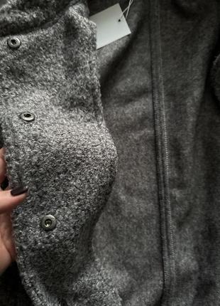 Женская серая куртка, бомбер оверсайз, серый жакет, текстурный бомбер9 фото
