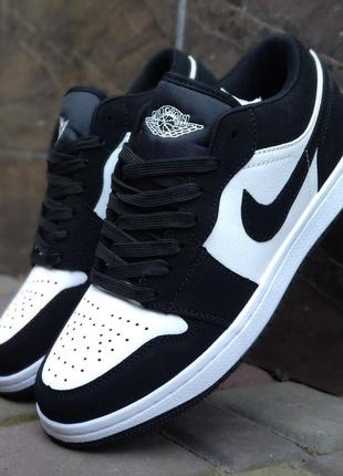 Nike air jordan 1 low black & white1 фото