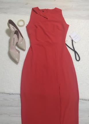 Красное платье макси с асимметричными деталями vesper polly7 фото