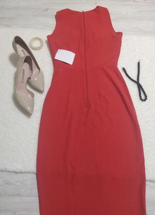 Красное платье макси с асимметричными деталями vesper polly8 фото