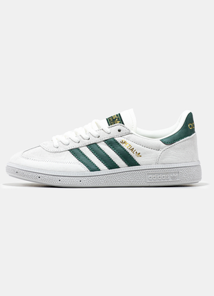 Кеди ghost adidas spezial. натуральна шкіра/замша. колір зелений з білим.