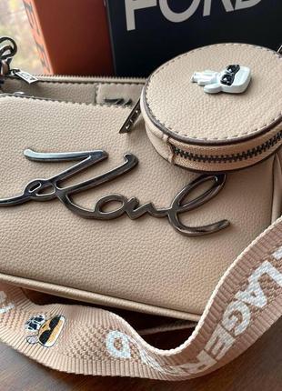 Женский сумка из эко-кожи karl lagerfeld на плечо сумочка женская кожаная стильная брендовая2 фото