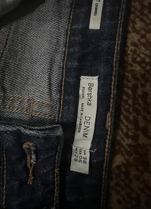 Джинси темно сині 38 р (36-38) bershka denim2 фото