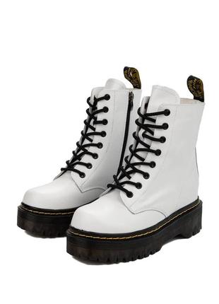 Женские демисезонные ботинки кожаные на шнуровке невысокие yalasou черно-белые 39 382 фото