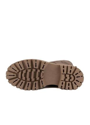 Женские демисезонные ботинки замшевые невысокие на шнуровке nikos коричневые 384 фото
