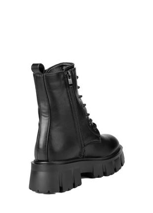 Женские демисезонные ботинки из экокожи невысокие на шнуровке parata черные 39 38 365 фото