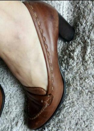 Коричневые кожаные туфли лоферы от maripe италия5 фото