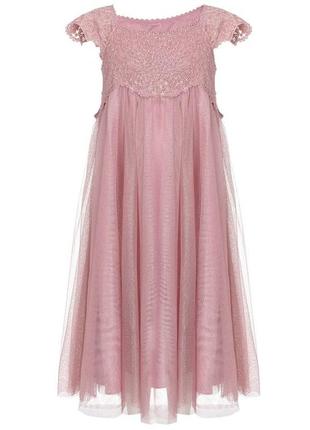 Нарядное блестящее розовое платье на девочку monsoon 1283 фото