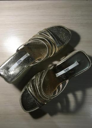 Шлепанцы zara strap wedge sandals - 409 фото