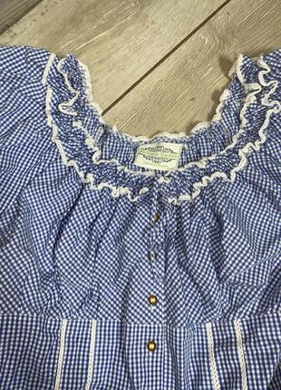 Блуза большого размера блузка в австрийском стиле принт в клетку nockstein trachten, xl 54-56см3 фото