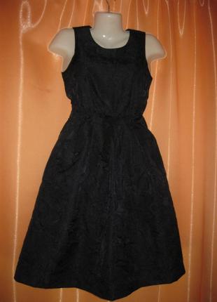 Шикарное коктейльное приталенное миди платье темное36eu h&m км1763 маленький размер с карманами