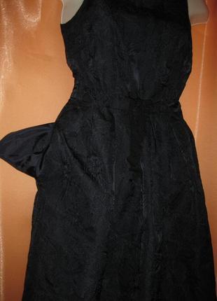 Шикарное коктейльное приталенное миди платье темное36eu h&m км1763 маленький размер с карманами7 фото