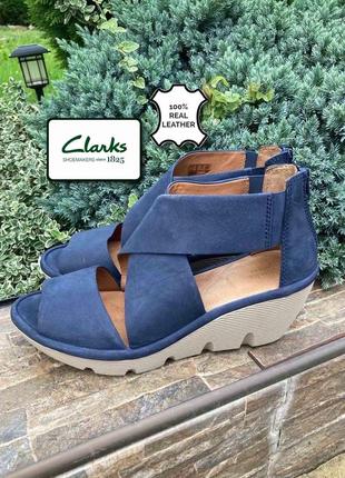 Clarks® британская удобная фирменная кожаная сандалии босоножки 40.5р.1 фото