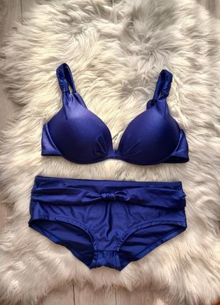 Фіолетовий купальник, фіолетово-синій роздільний купальник