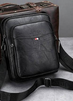 Модная мужская сумка планшет jeep повседневная, барсетка сумка-планшет для мужчин эко кожа1 фото